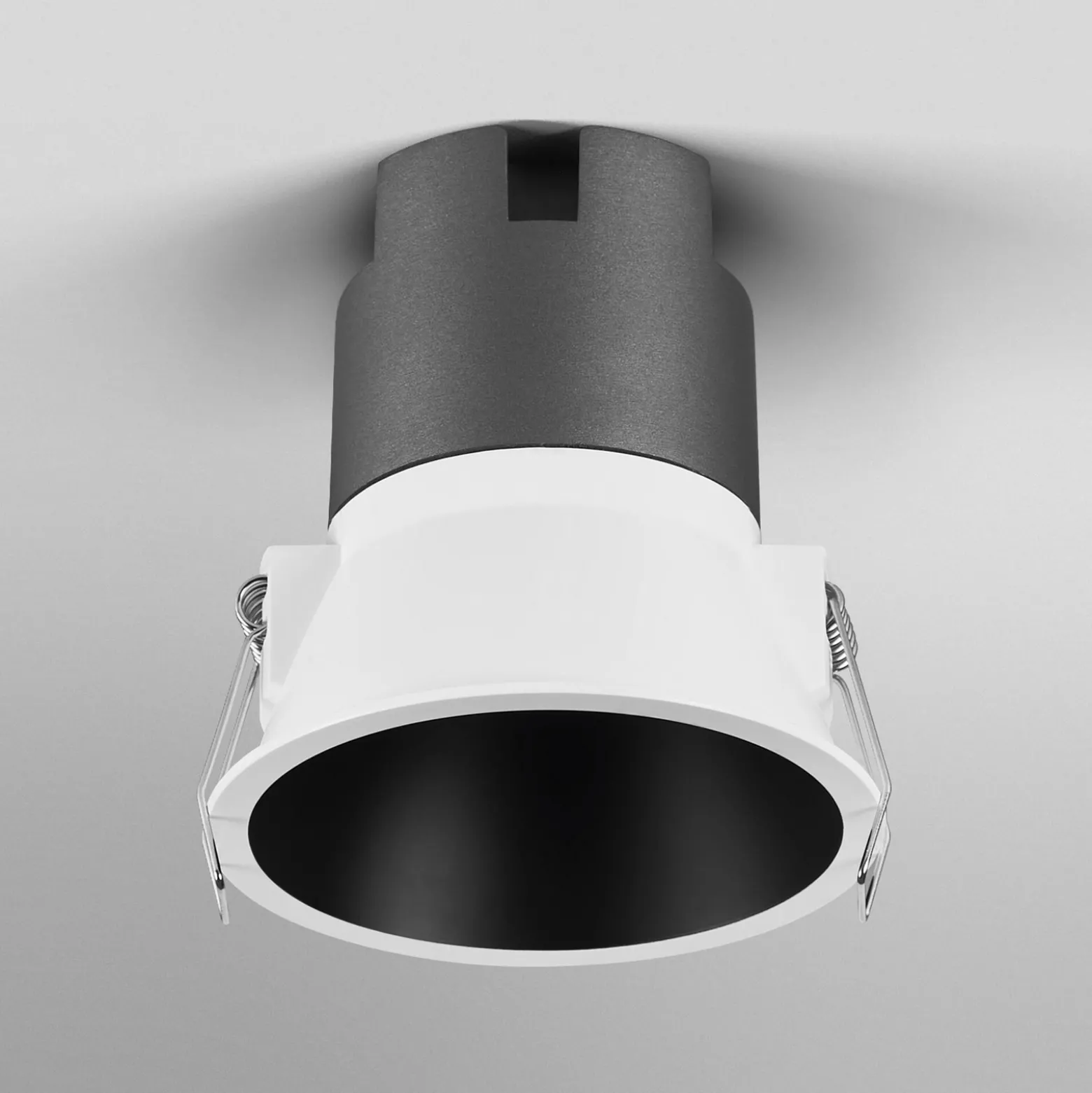 OSRAM LED-upotettava spotti TWIST, valkoinen/musta 840 Ø 9,3 cm metalli