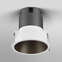 OSRAM LED-upotettava spotti TWIST, valkoinen/musta 840 Ø 9,3 cm metalli