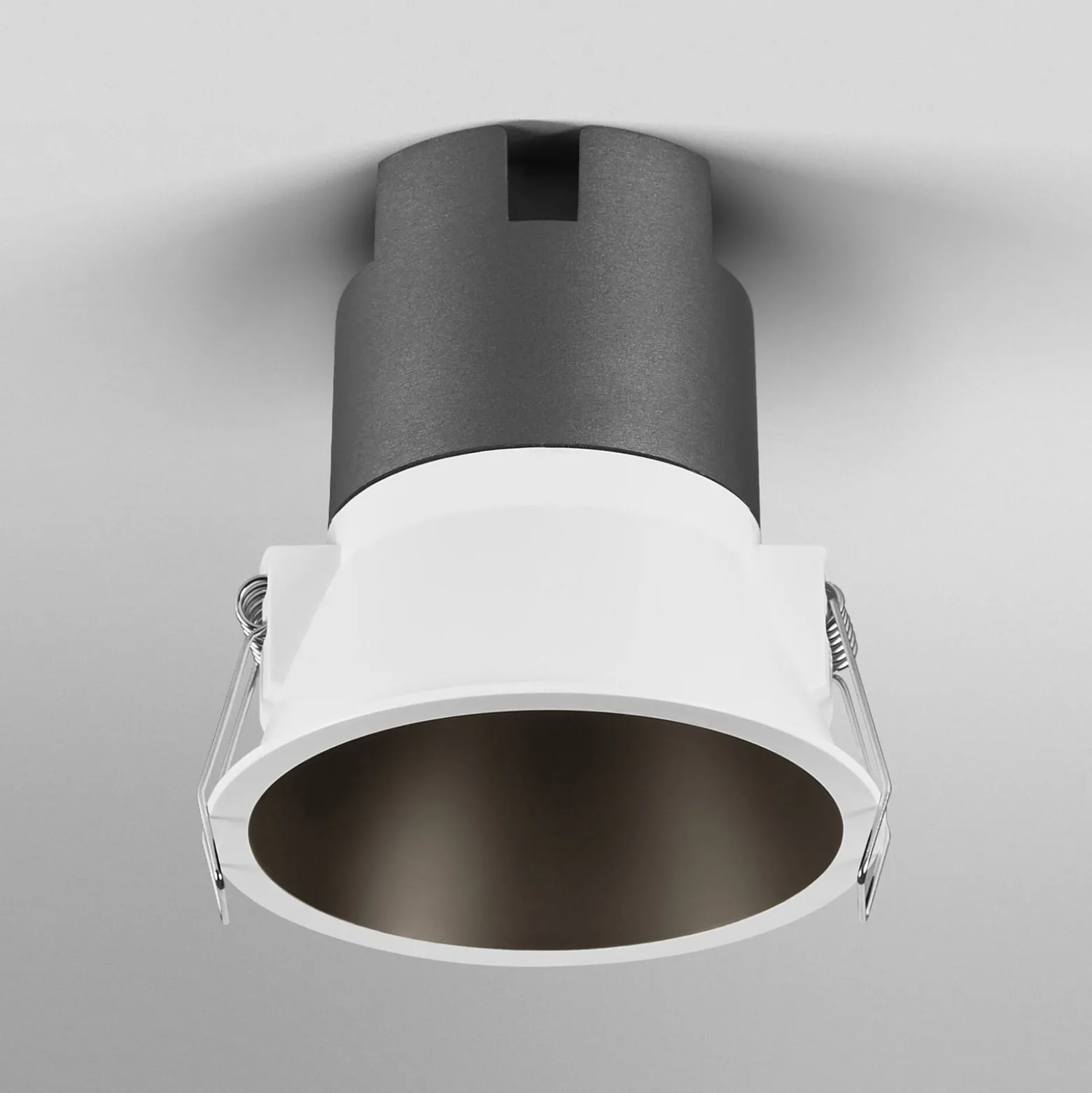OSRAM LED-upotettava spotti TWIST, valkoinen/musta 840 Ø 9,3 cm metalli