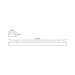 OSRAM LED-valolista POWER BATTEN, 4 000 K, 120 cm, 2-lamppuinen.