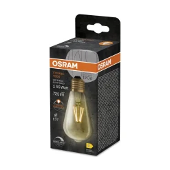 OSRAM LED Vintage 1906 Edison, kultainen, E27, 6,5 W, 824, dim.