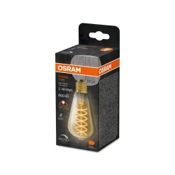 OSRAM LED Vintage 1906 Edison, kultainen, E27, 7 W, 2200 K, himmeä.