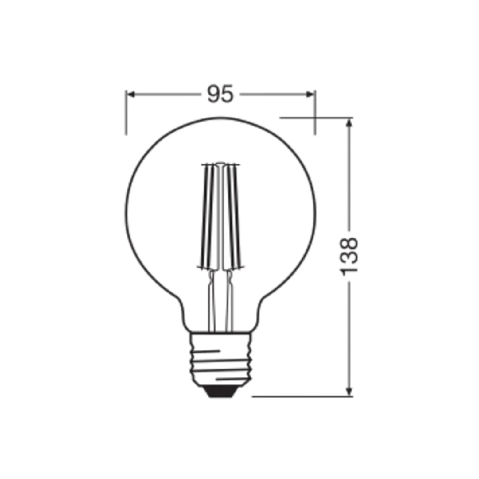OSRAM LED Vintage 1906, G95, E27, 6,5 W, kultainen, 2400 K, himmeä.