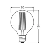 OSRAM LED Vintage 1906, G80, E27, 5,8 W, kultainen, 2200 K, himmeä.
