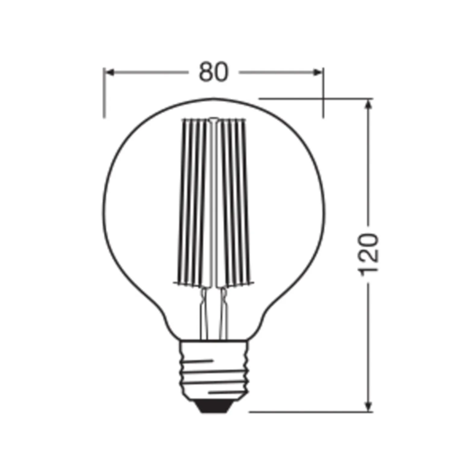 OSRAM LED Vintage 1906, G80, E27, 5,8 W, kultainen, 2200 K, himmeä.