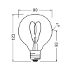 OSRAM LED Vintage G80 E27 4,9W 922 sydän hehkulamppu kultainen himmeä
