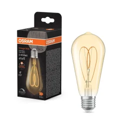 OSRAM LED Vintage ST64 E27 4,9W 922 sydän hehkulanka kultainen himmeä