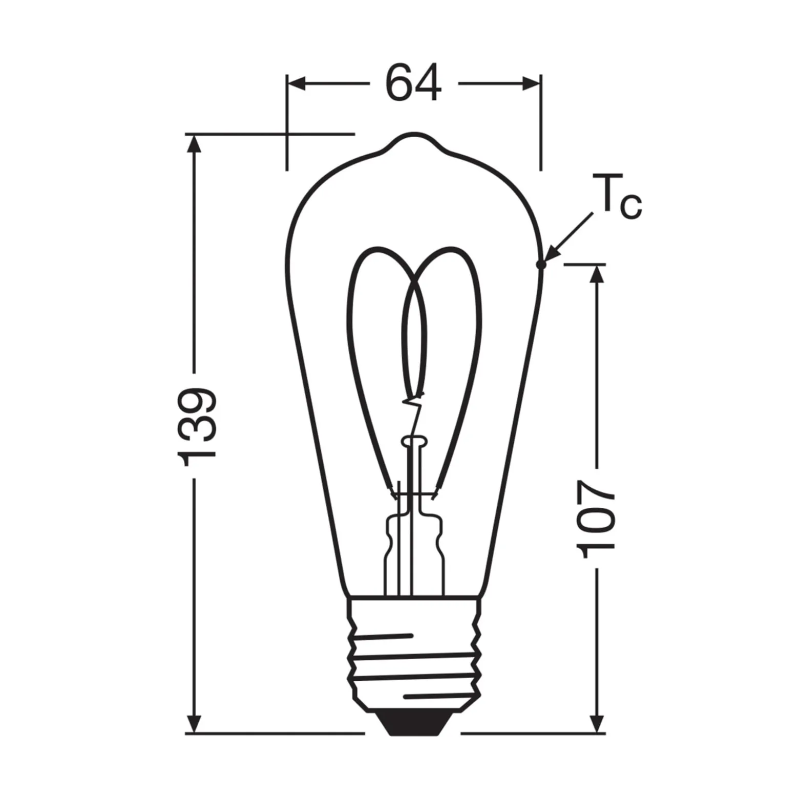 OSRAM LED Vintage ST64 E27 4,9W 922 sydän hehkulanka kultainen himmeä