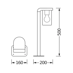 OSRAM pylväsvalaisin ENDURA CLASSIC CASCADE 50 cm tummanharmaa/kirkas