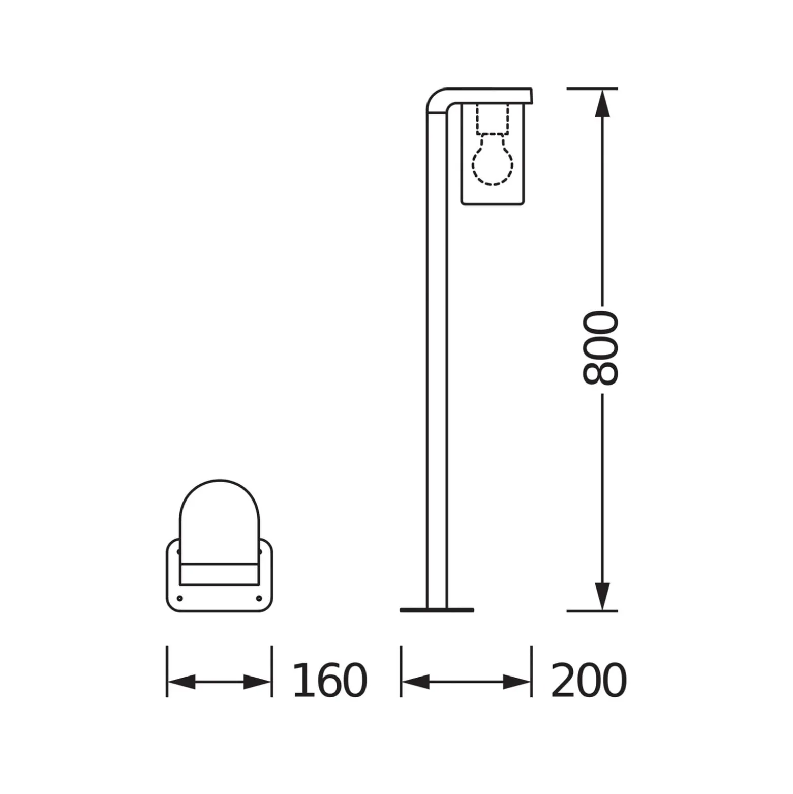 OSRAM pylväsvalaisin ENDURA CLASSIC CASCADE 80 cm tummanharmaa/kirkas