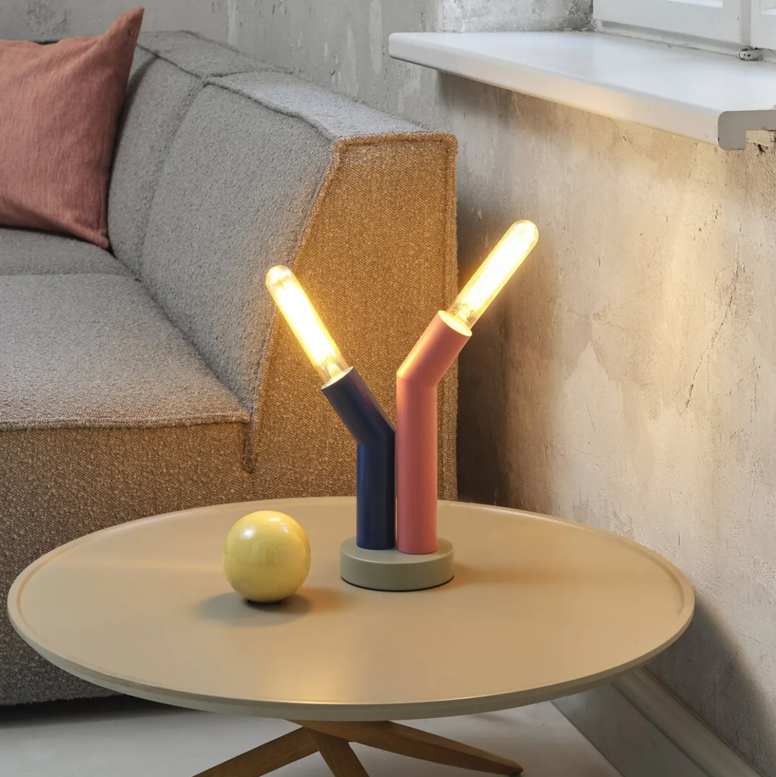 OSRAM pöytävalaisin Decor Straw, 2-lamppuinen, värikäs, teräs, E27