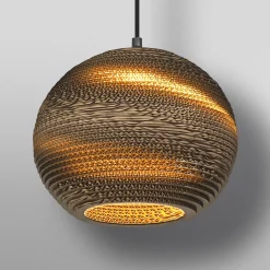 OSRAM riippuvalaisin BALL, ruskea, Ø 26 cm, aaltopahvi, E27