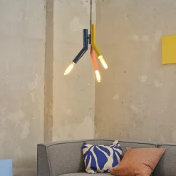 OSRAM riippuvalaisin Decor Straw, 3-lamppuinen, teräs, värikäs, E27