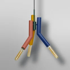 OSRAM riippuvalaisin Decor Straw, 3-lamppuinen, teräs, värikäs, E27
