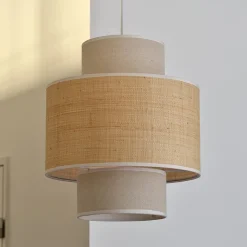 OSRAM riippuvalaisin Decor Wrap Cylinder, beige, rami, pellava