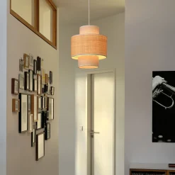 OSRAM riippuvalaisin Decor Wrap Cylinder, beige, rami, pellava