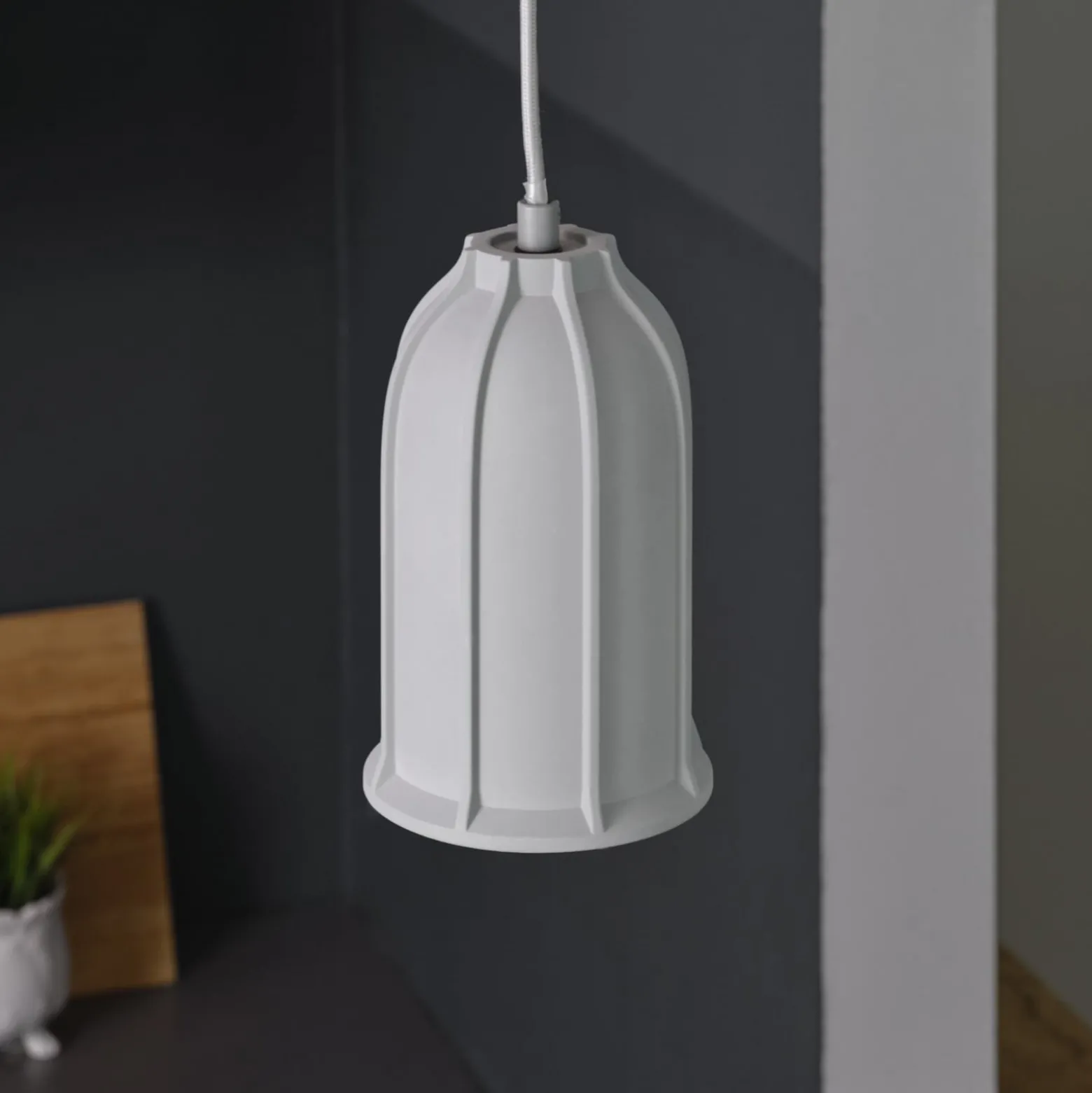 OSRAM riippuvalo CONCRETE SIM, harmaa, Ø 12 cm, betoni, E27