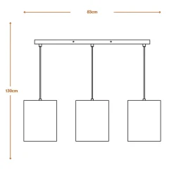 OSRAM riippuvalo CYLINDER, 3-lamppuinen, ruskea, Ø 20 cm, aaltopahvi