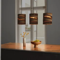 OSRAM riippuvalo CYLINDER, 3-lamppuinen, ruskea, Ø 20 cm, aaltopahvi