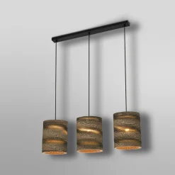 OSRAM riippuvalo CYLINDER, 3-lamppuinen, ruskea, Ø 20 cm, aaltopahvi