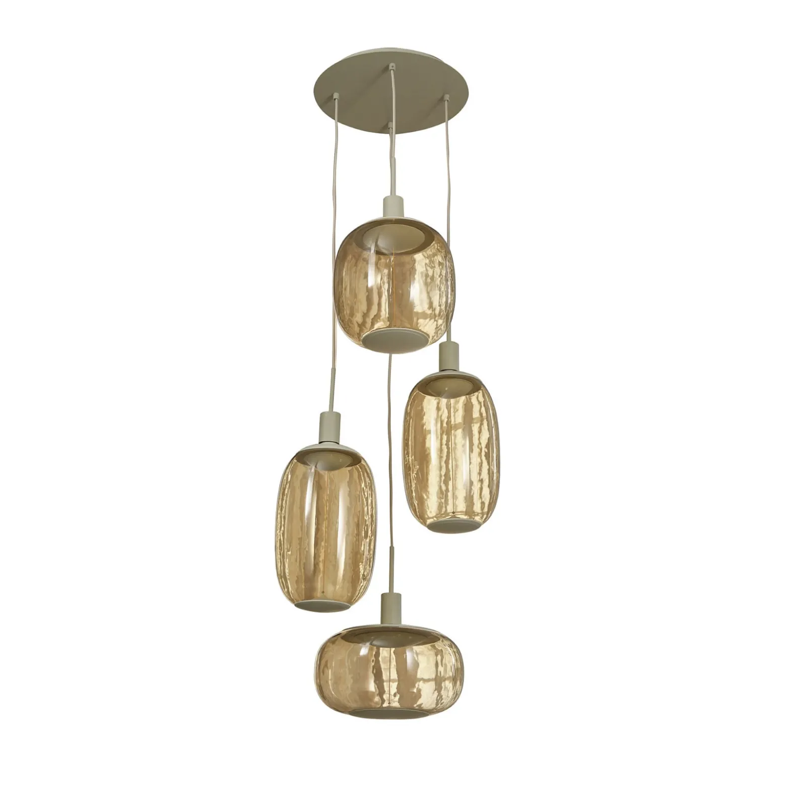 OSRAM riippuvalo Decor Needle Plate beige, teräs, 4-lamppuinen, E27
