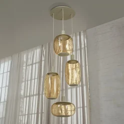 OSRAM riippuvalo Decor Needle Plate beige, teräs, 4-lamppuinen, E27