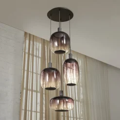 OSRAM riippuvalo Decor Needle Plate, harmaa, teräs, 4-lamppuinen, E27