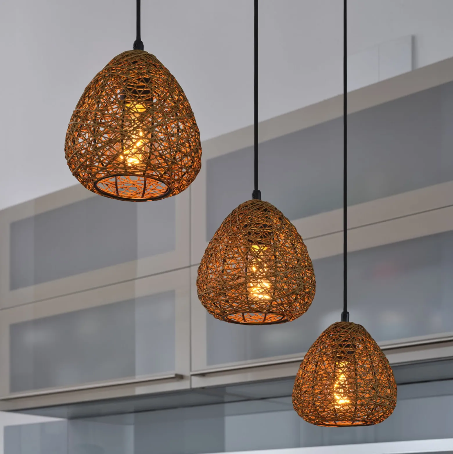OSRAM riippuvalo Decor Paper Drop, 3-lamppuinen, pitkä, beige, E27