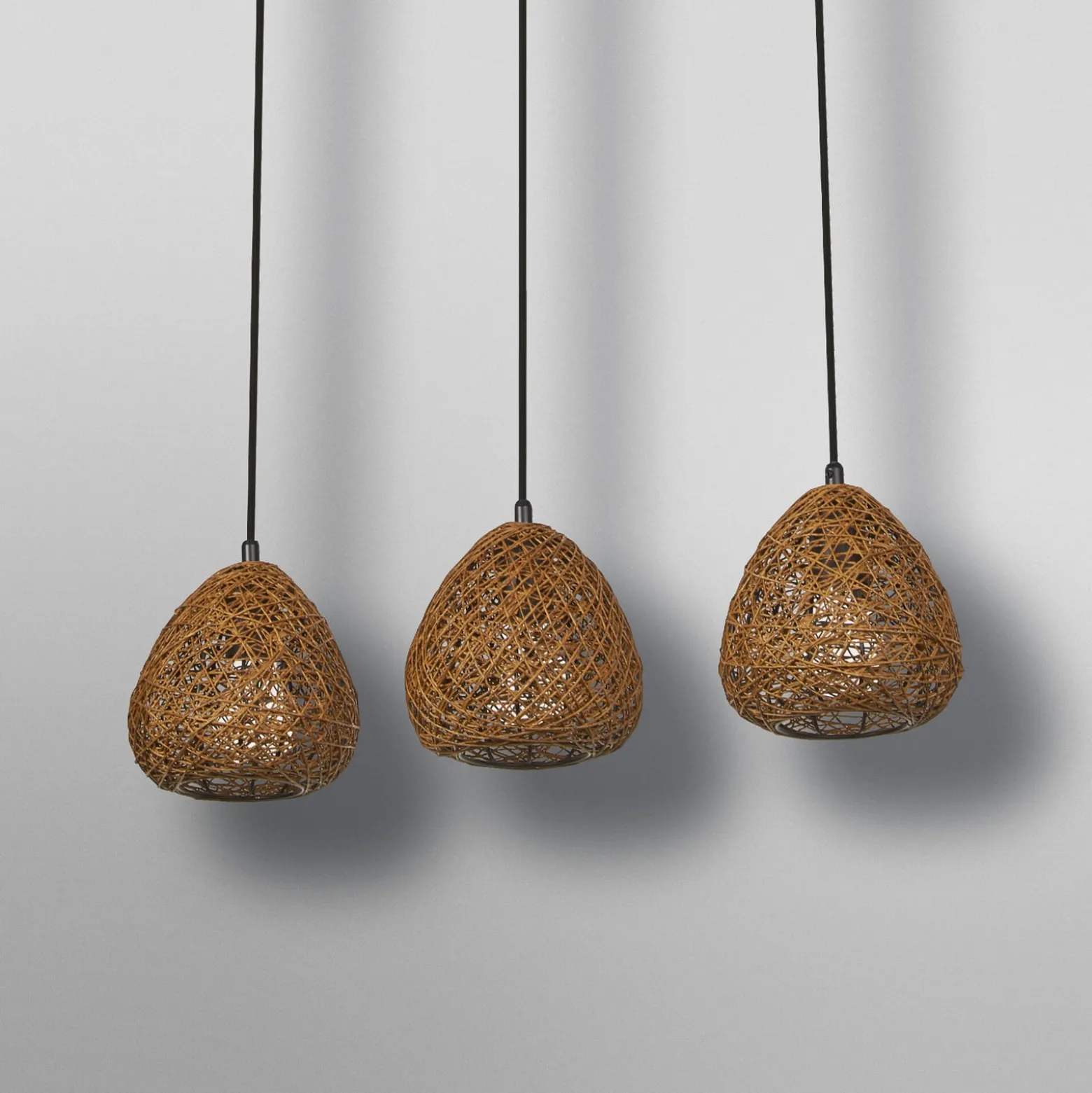OSRAM riippuvalo Decor Paper Drop, 3-lamppuinen, pitkä, beige, E27