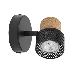OSRAM seinäkohdevalaisin CORK, musta, 1 spotti, GU10-LED 927 himmennettävä