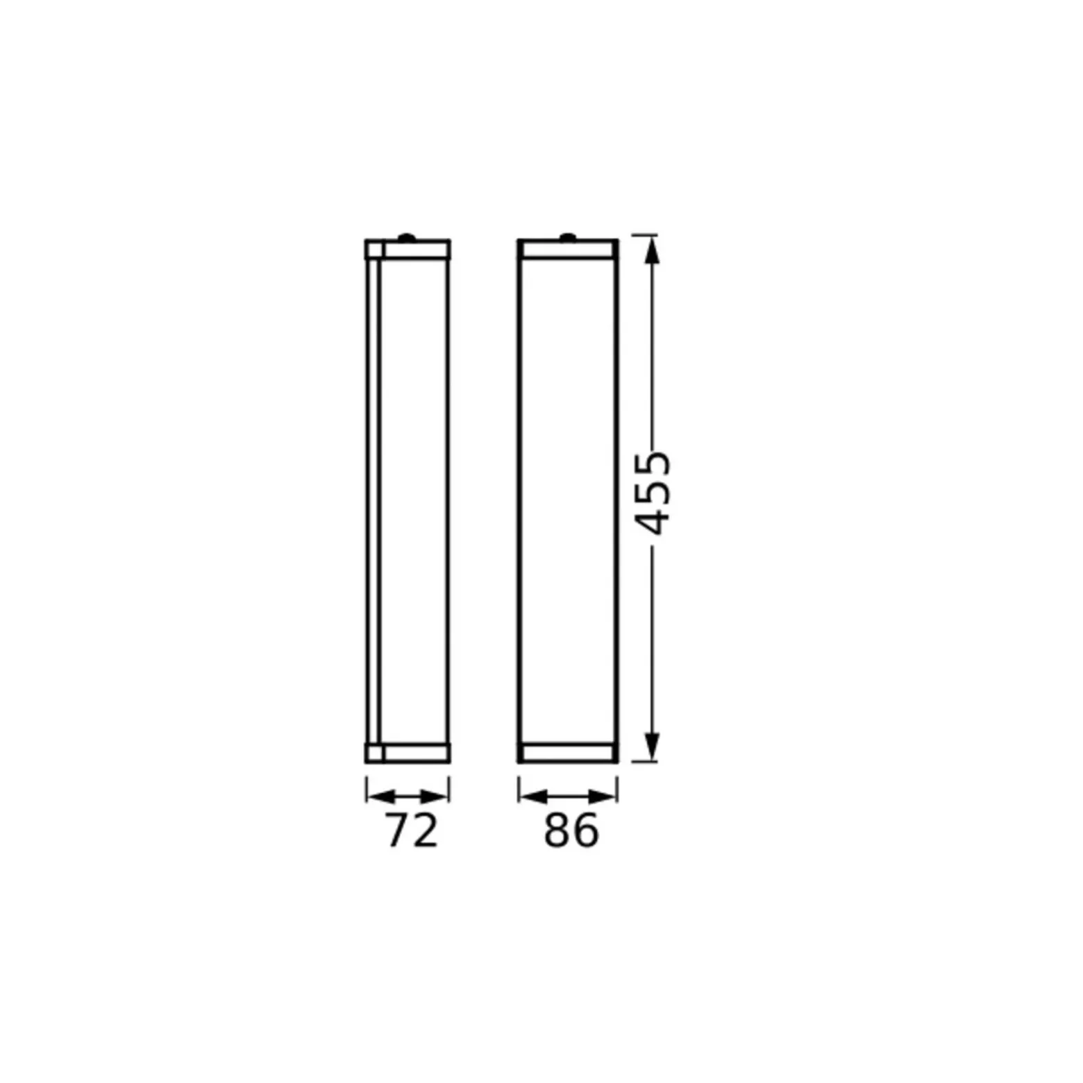OSRAM seinälamppu BATHROOM, kromi, pituus 46 cm, metalli/lasi, IP44