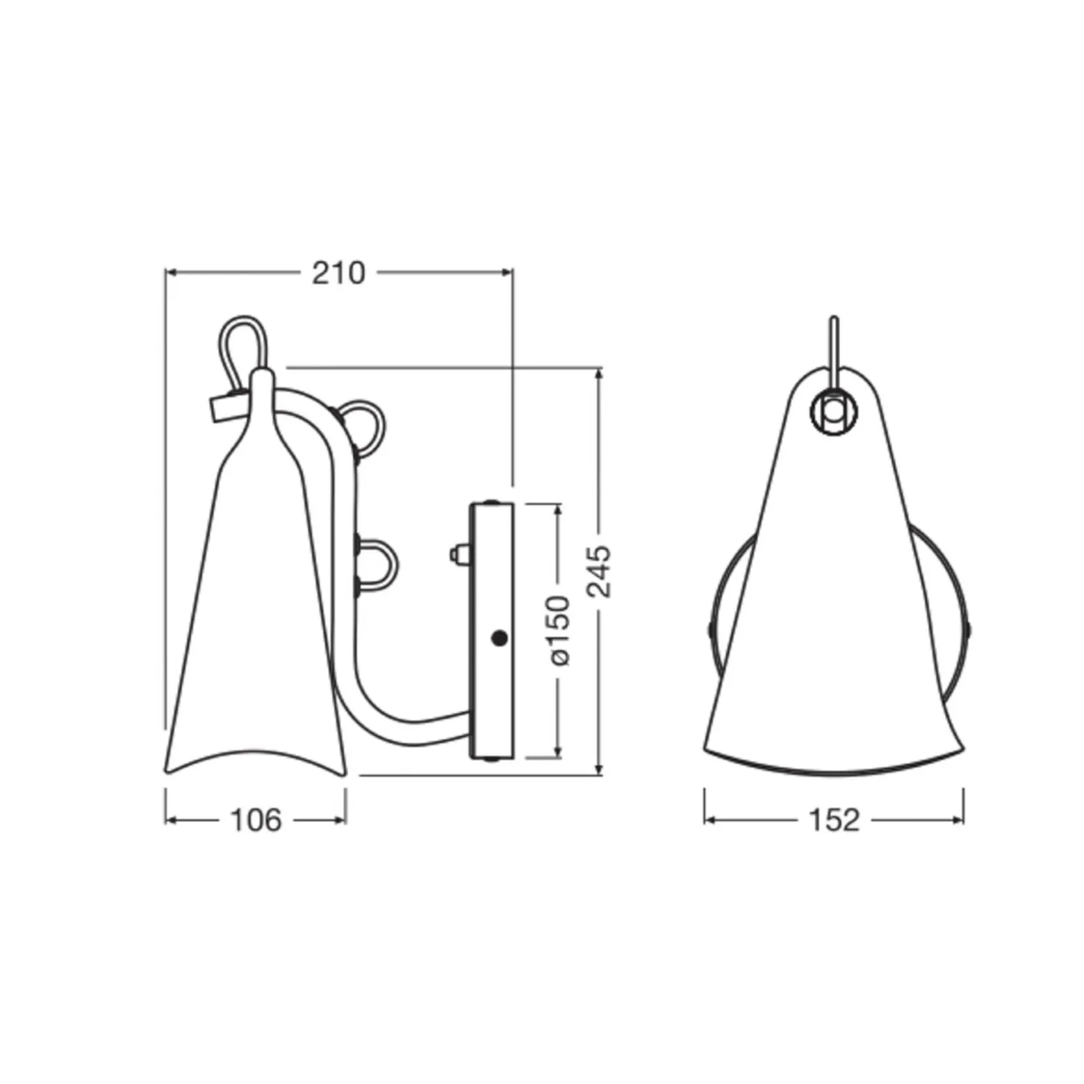 OSRAM seinävalaisin Decor Bell, musta, teräs, E27