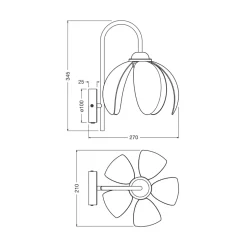 OSRAM seinävalaisin Decor Rattan Lotus, beige/musta, E27