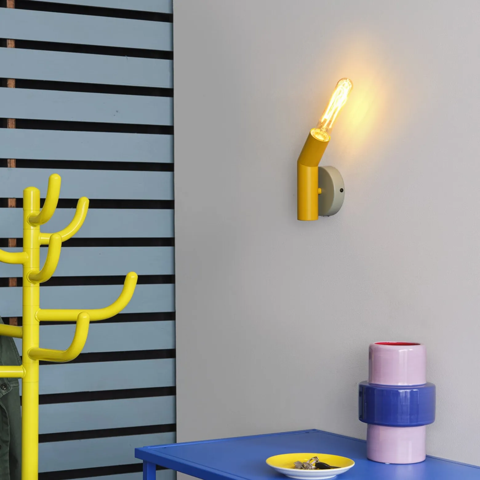 OSRAM seinävalaisin Decor Straw, 1-lamppuinen, harmaa/keltainen, teräs, E27