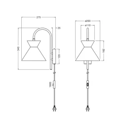 OSRAM seinävalaisin Decor Waist, teräs, musta, E27, pistoke