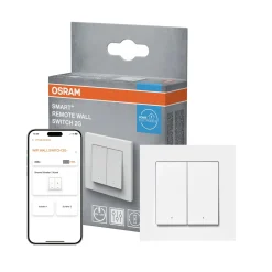 OSRAM SMART+ WiFi kaksois-seinäkytkin, akku, valkoinen, mattapintainen