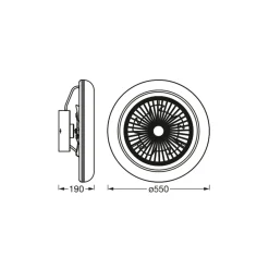 OSRAM SMART+ WiFi LED-kattotuuletin ROUND valkoinen hiljainen 55 cm