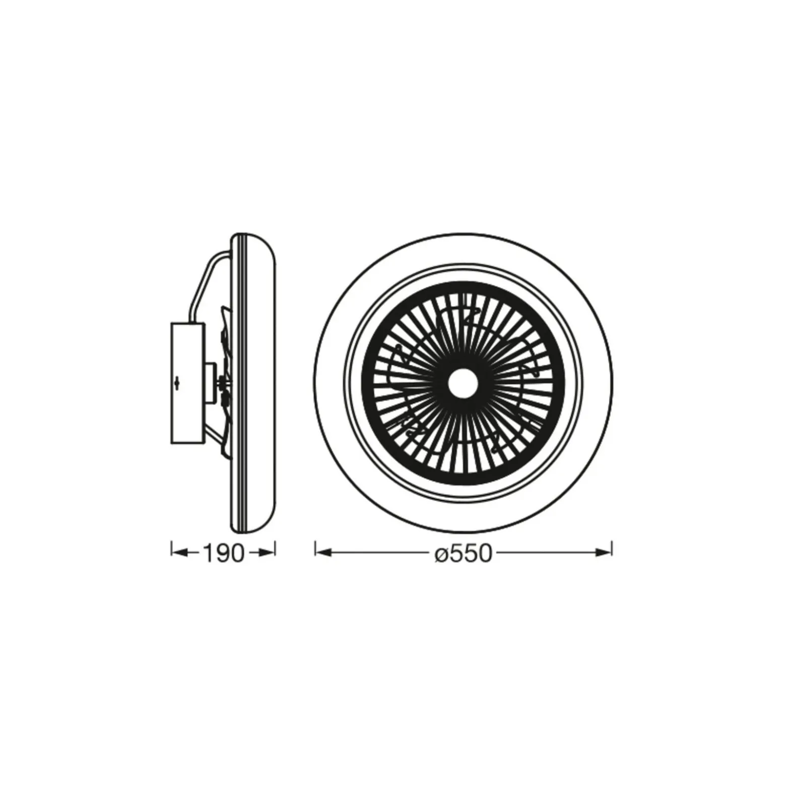 OSRAM SMART+ WiFi LED-kattotuuletin ROUND valkoinen hiljainen 55 cm
