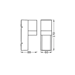 OSRAM ulkoseinävalaisin ENDURA CLASSIC ISIDOR tummanharmaa IP65