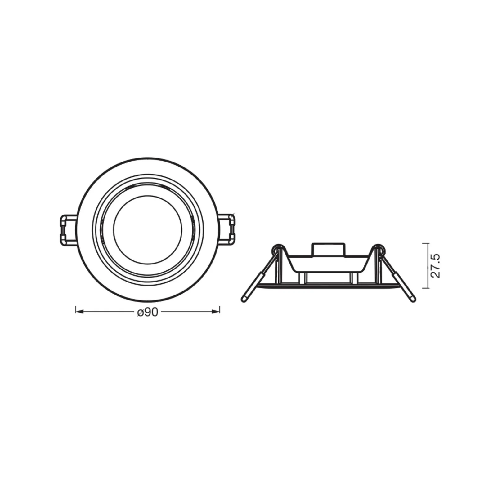 OSRAM upotettava LED-kohdevalaisin (3 kpl), click-CCT, 120°, messinki,
