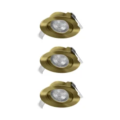 OSRAM upotettava LED-kohdevalaisin (3 kpl), clickdim, 40°, messinki, halkaisija