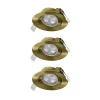 OSRAM upotettava LED-kohdevalaisin (3 kpl), 2 700 K, 36°, messinki, Ø 9 cm