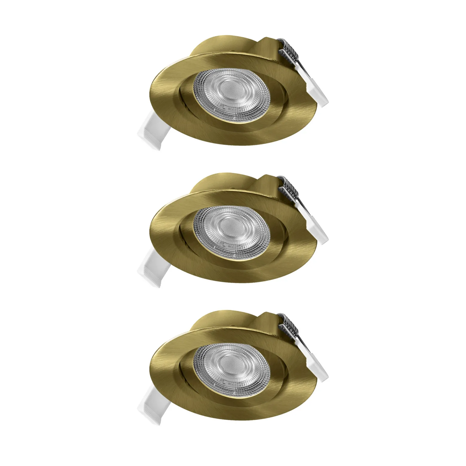 OSRAM upotettava LED-kohdevalaisin (3 kpl), 2 700 K, 36°, messinki, Ø 9 cm