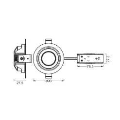 OSRAM upotettava LED-kohdevalaisin (3 kpl), 2 700 K, 36°, messinki, Ø 9 cm