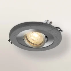 OSRAM-upotettava LED-kohdevalaisin, tumma betoni/nikkeli, Ø 12 cm, GU10-LED
