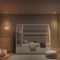 OSRAM-upotettava LED-kohdevalaisin, vaalea puu/nikkeli, Ø 12 cm, GU10-LED