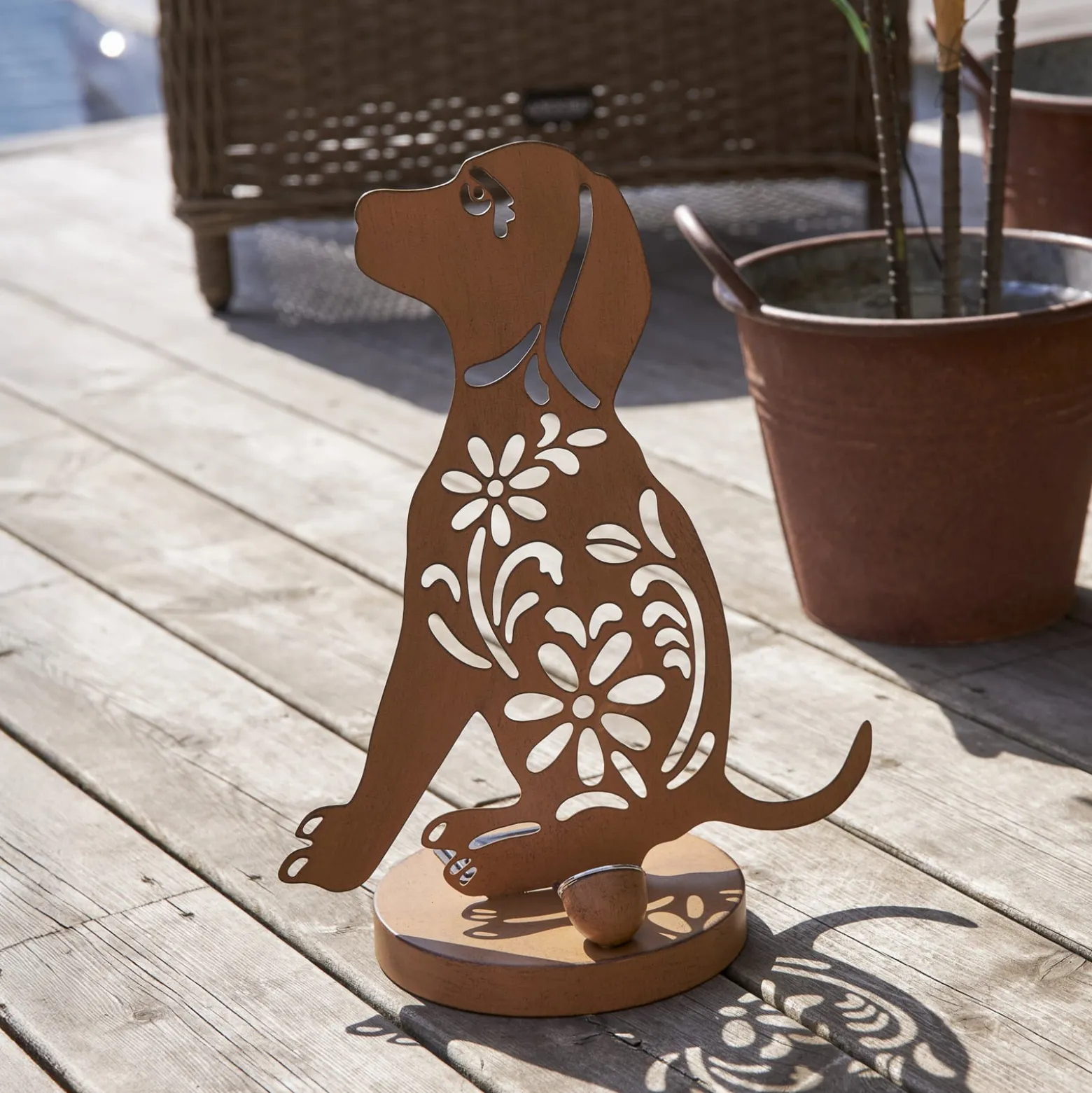 Oxidog-LED-aurinkokoristelamppu, korkeus 33 cm, ruosteenvärinen, IP44