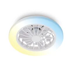 Pafo-LED-kattotuuletin, valkoinen, muovi, CCT, kaukosäädin