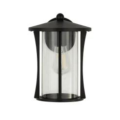 Pagoda ulkoseinävalaisin, IP44, musta, metalli, E27