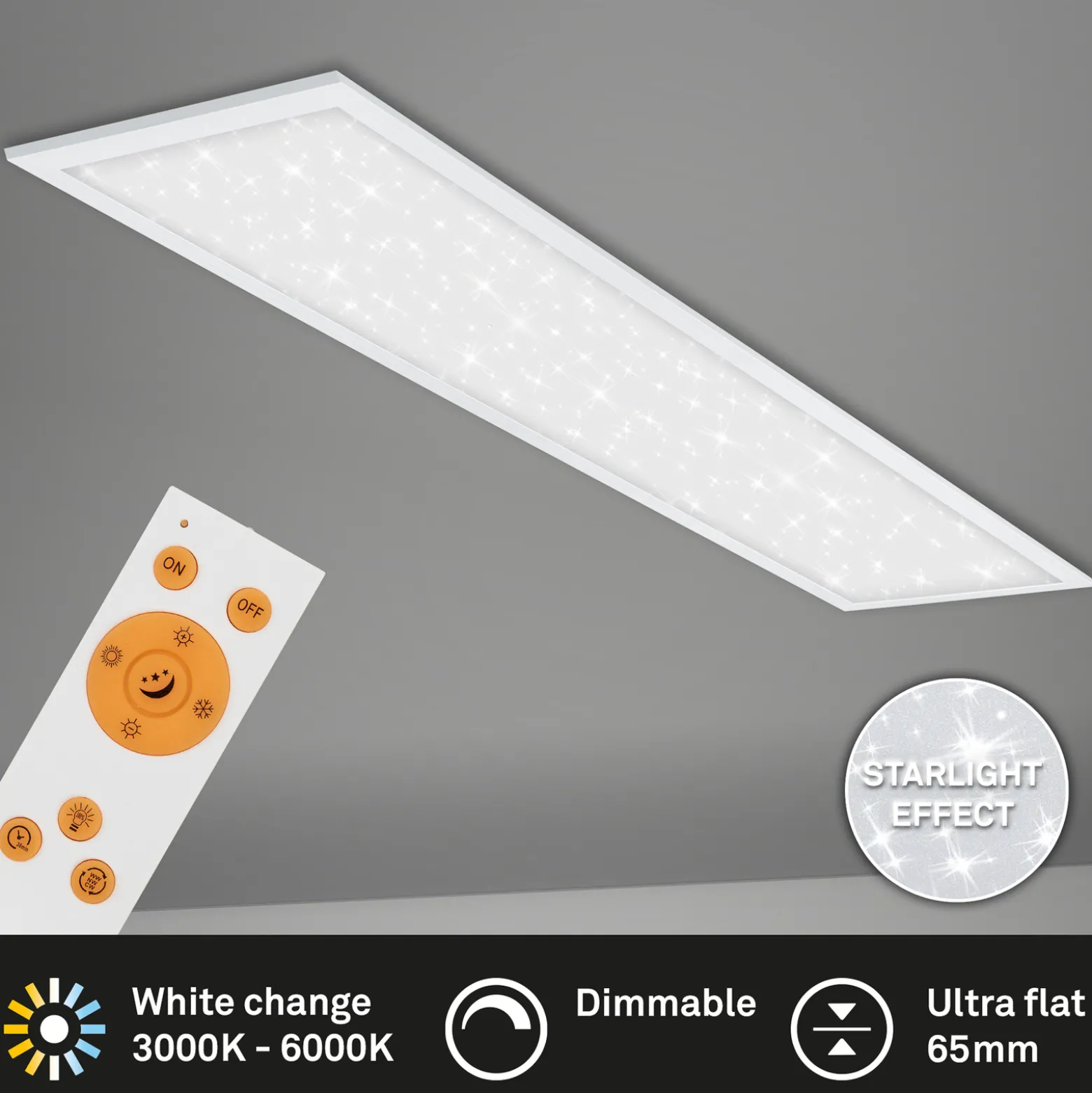 Pallas-LED-paneeli valk., himmen. CCT 119,5x29,5cm